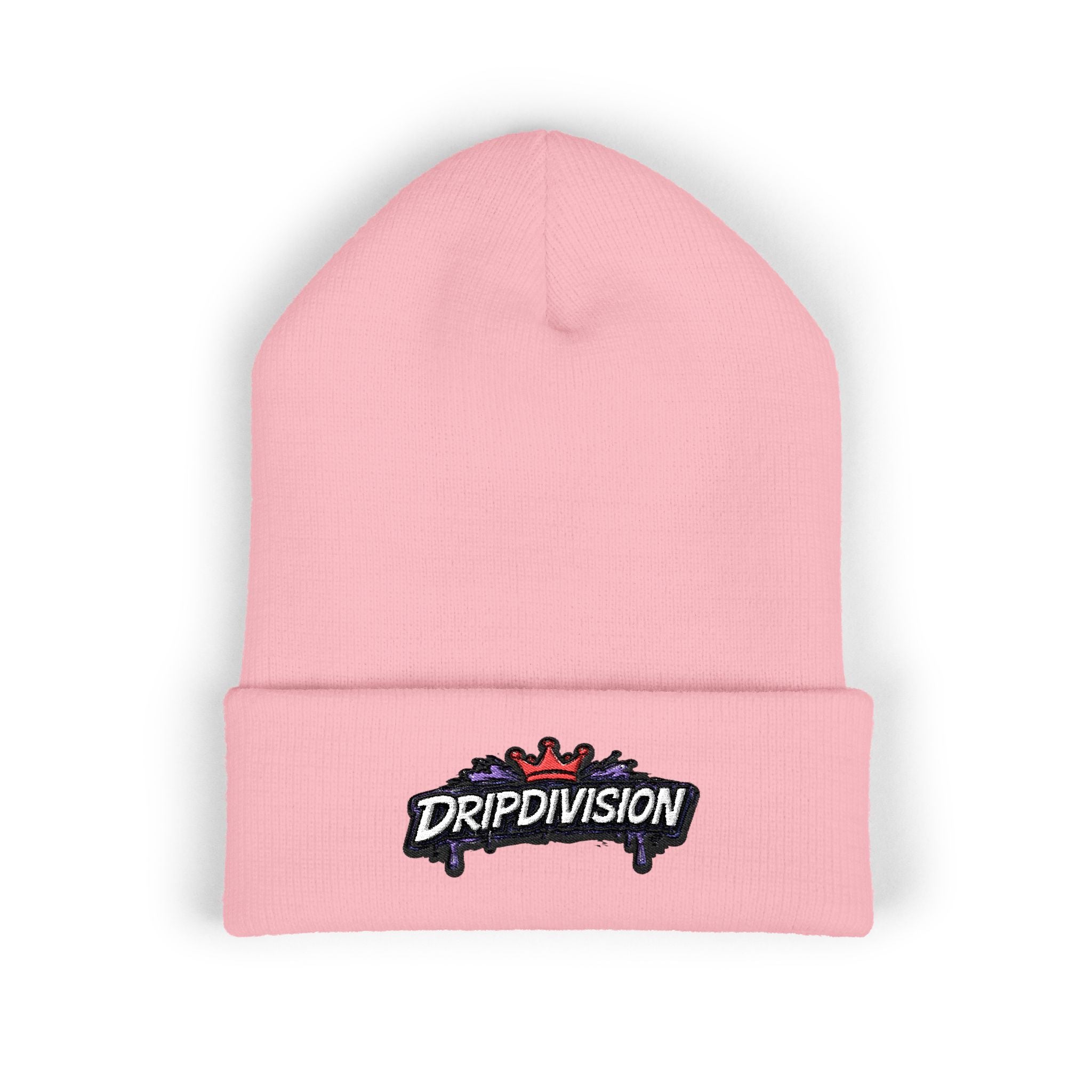 DripDivision Embroidered Cuffed Beanie – Streetwear Knit Hat