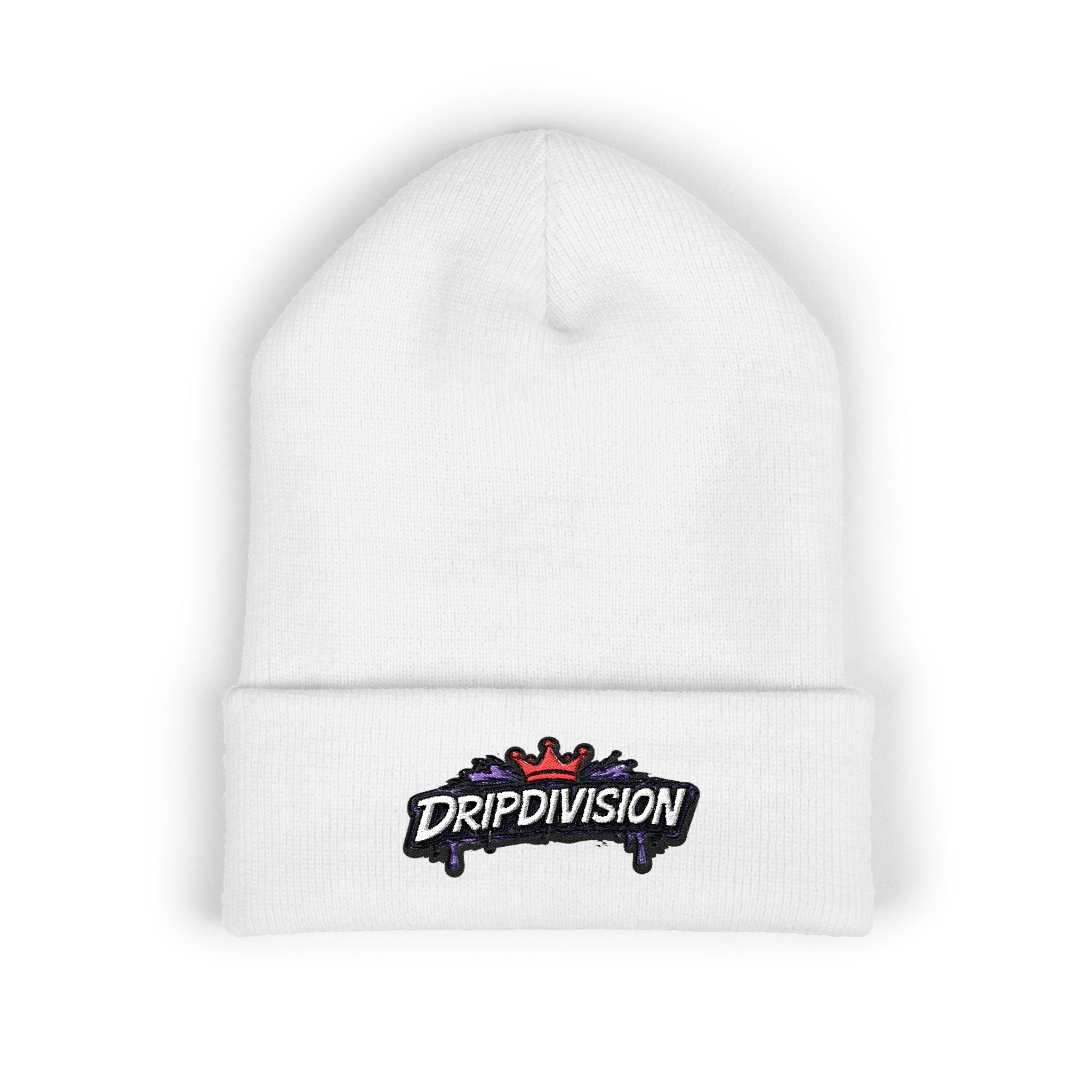 DripDivision Embroidered Cuffed Beanie – Streetwear Knit Hat