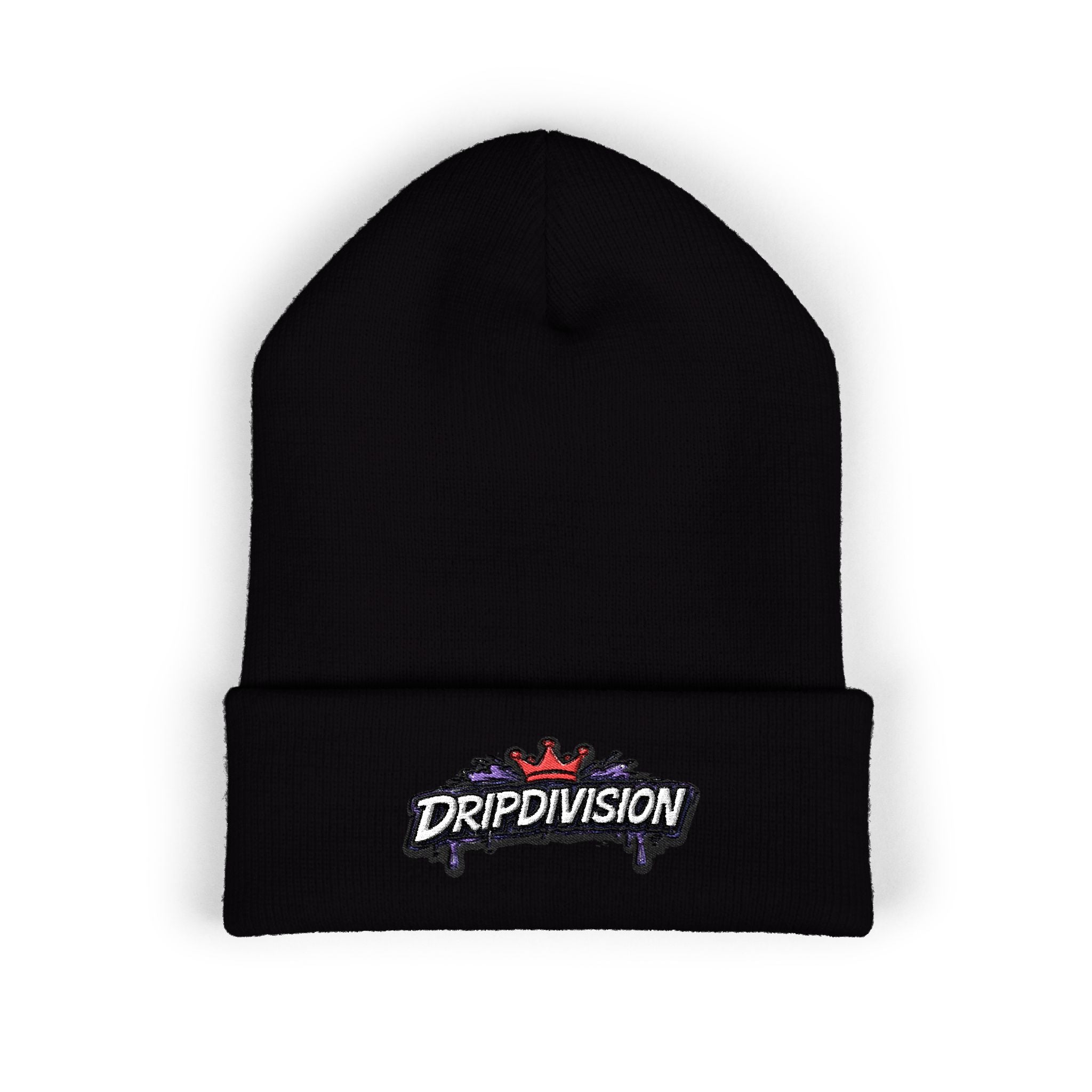 DripDivision Embroidered Cuffed Beanie – Streetwear Knit Hat